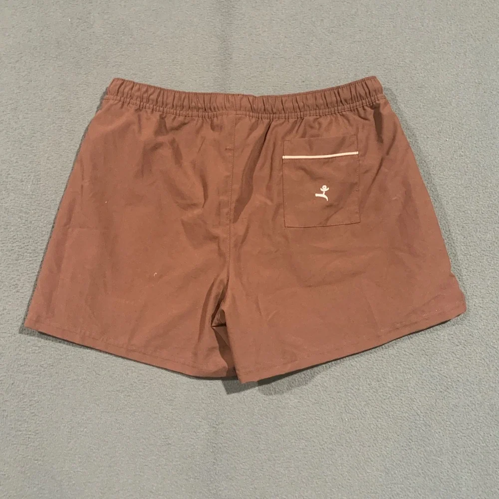 Kinesis Brown Poly Sueded Athletic Shorts Womens Large Made in USA NWT So Sporty